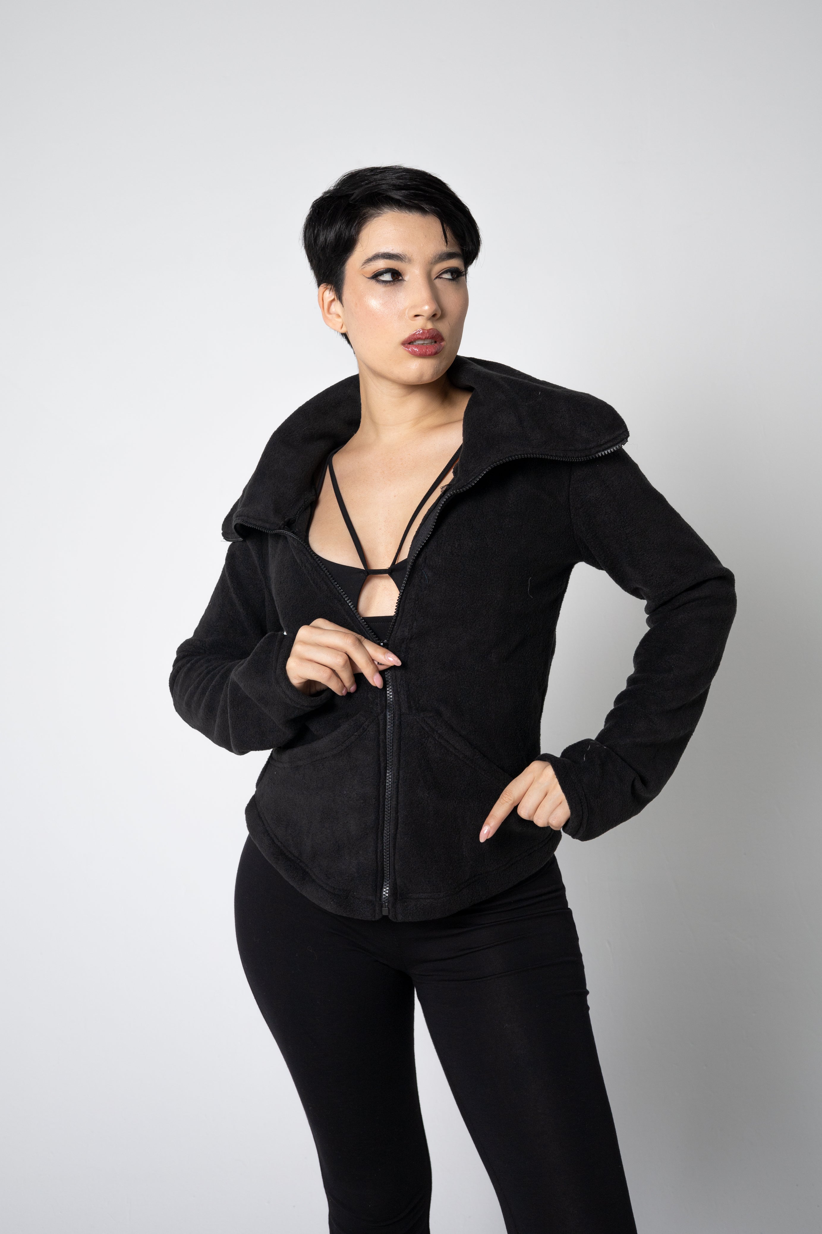 Face mask zip-up hoodie