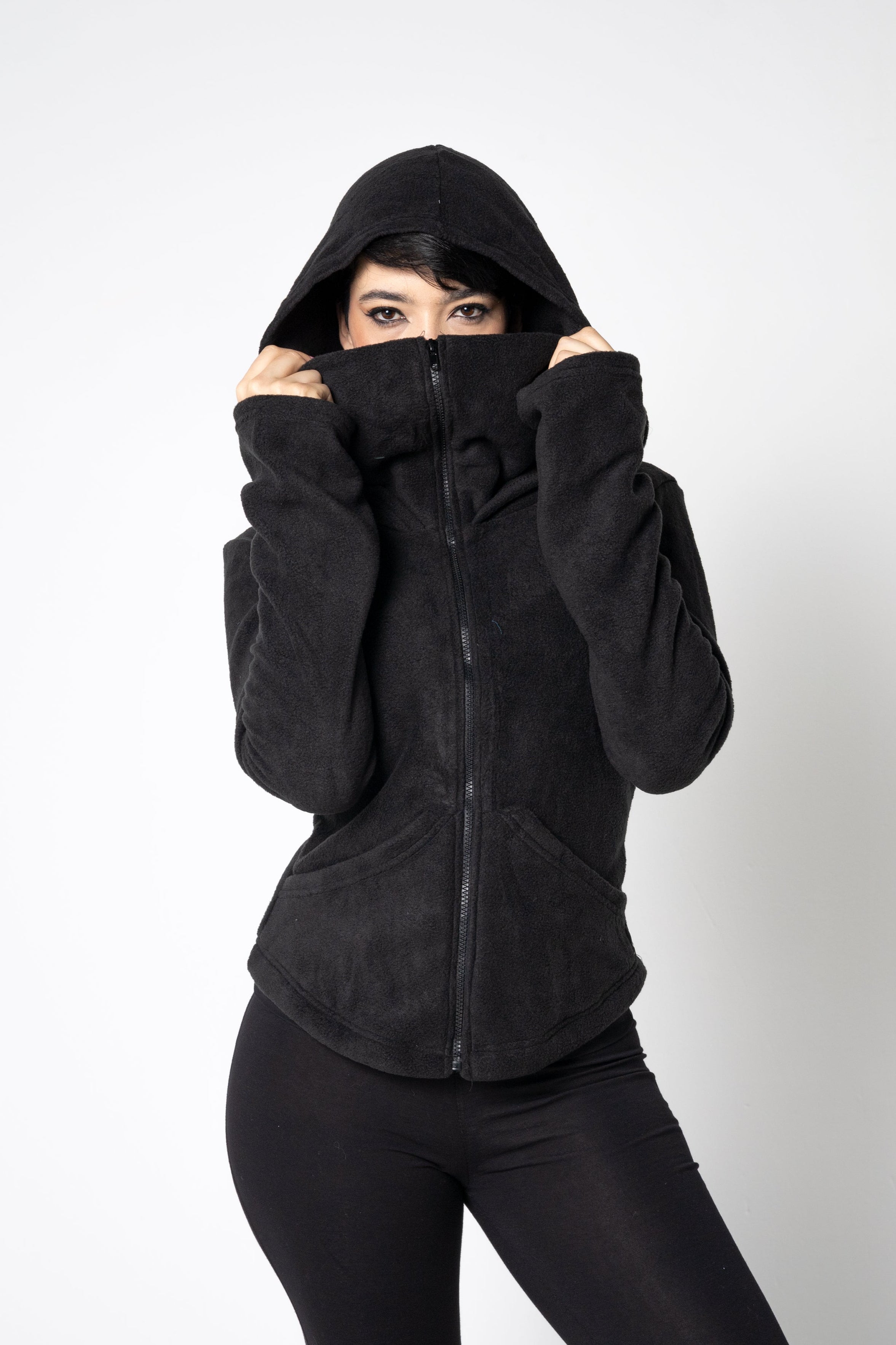 Face mask zip-up hoodie