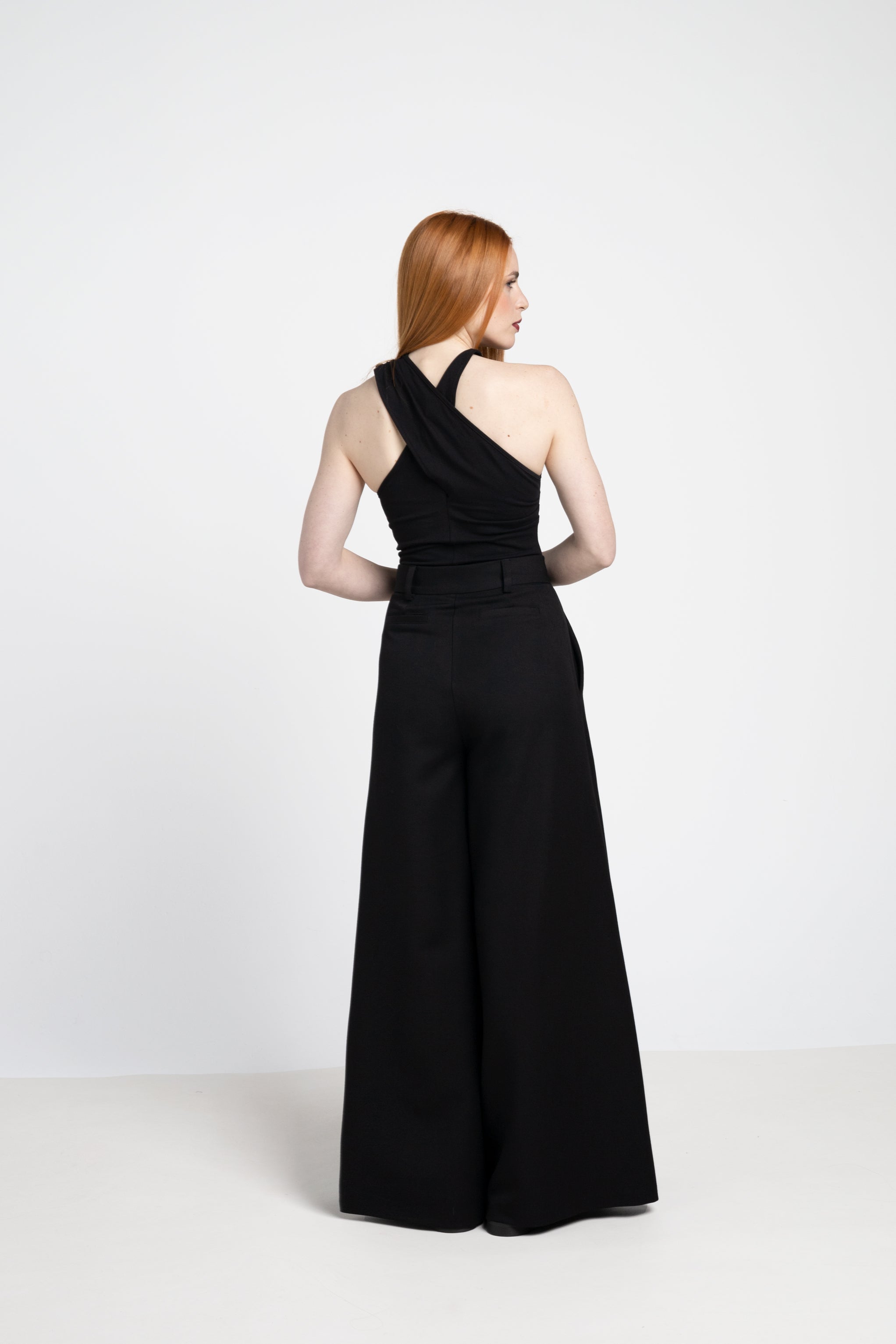 Elephant maxi wide Leg trousers - Black