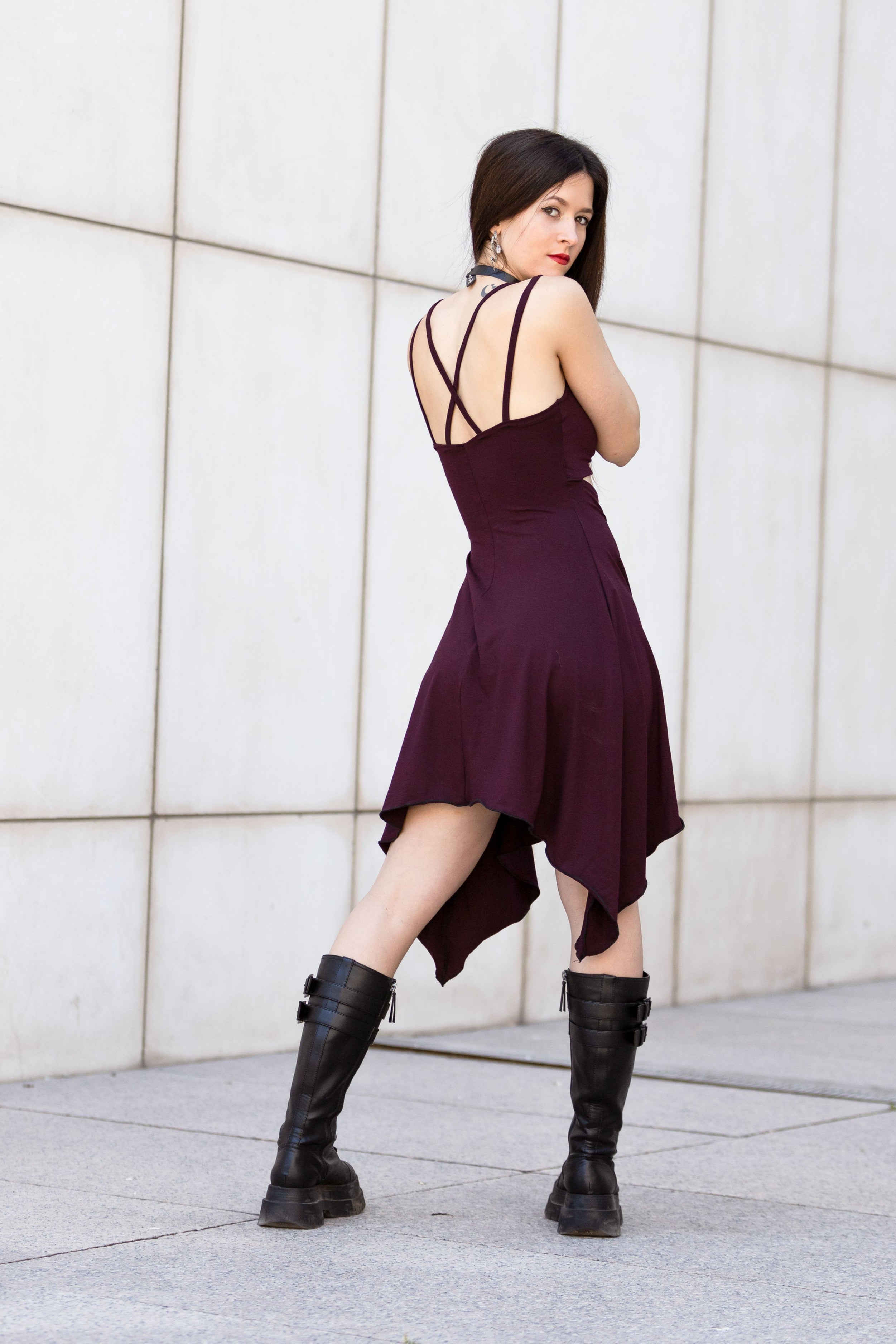 Wine Fairy pixie Asymmetrical Festival Dress