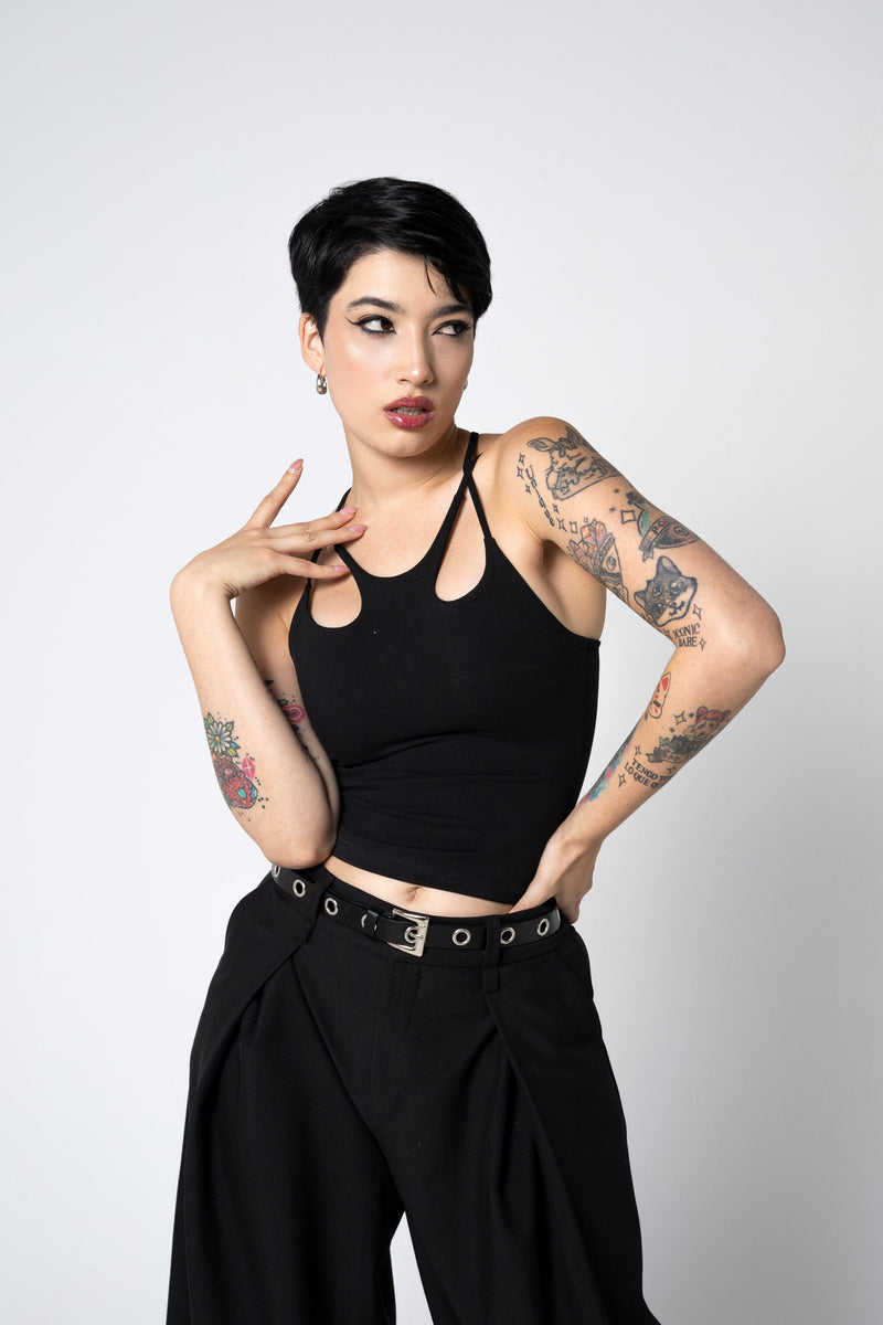 MIA Top – Organic Cotton Cut-Out Strappy Tank