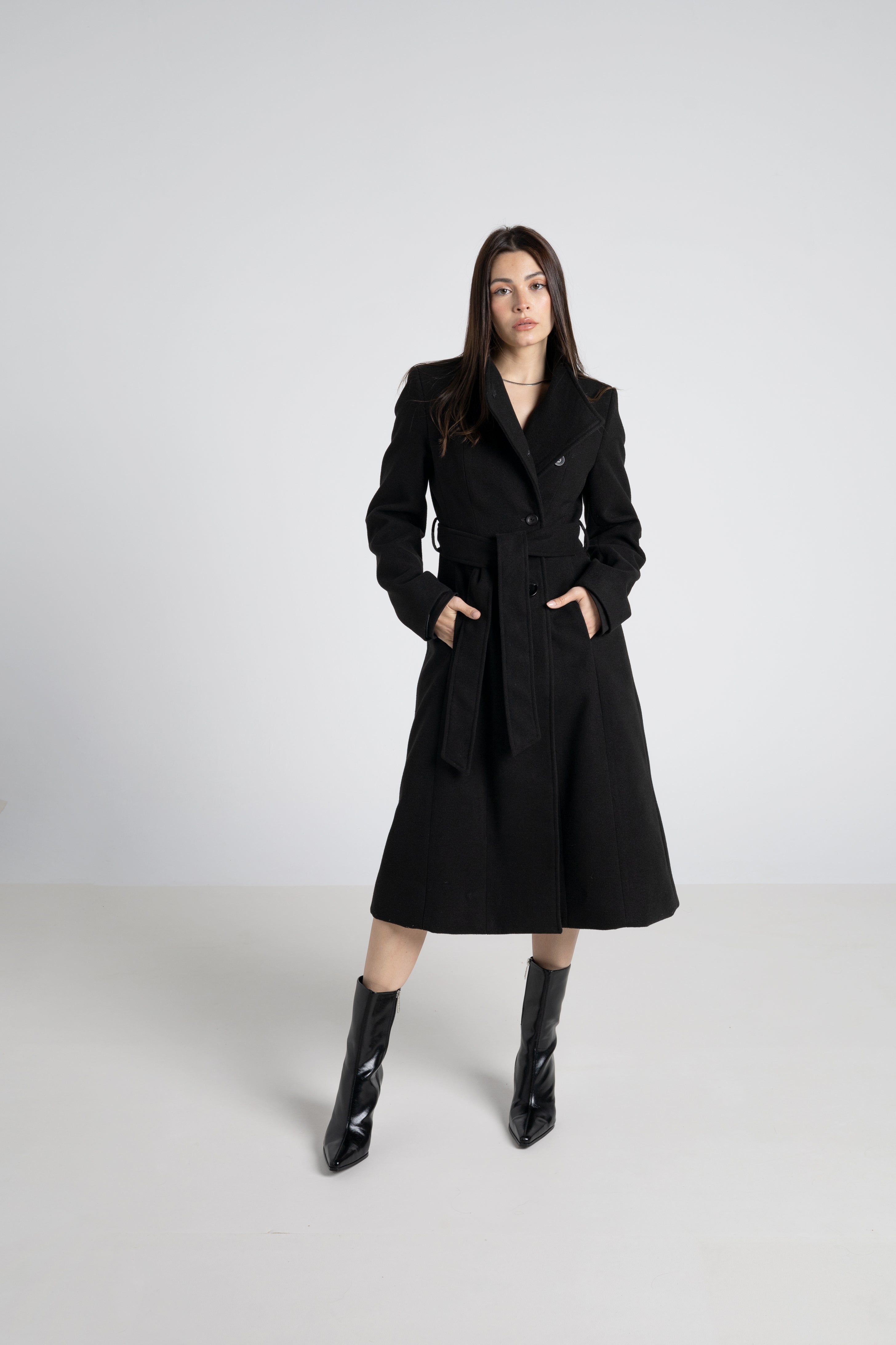 FREE SHIPPING. Classic Crossed Long Coat | Fitted Tailored Cut | Limited Edition
