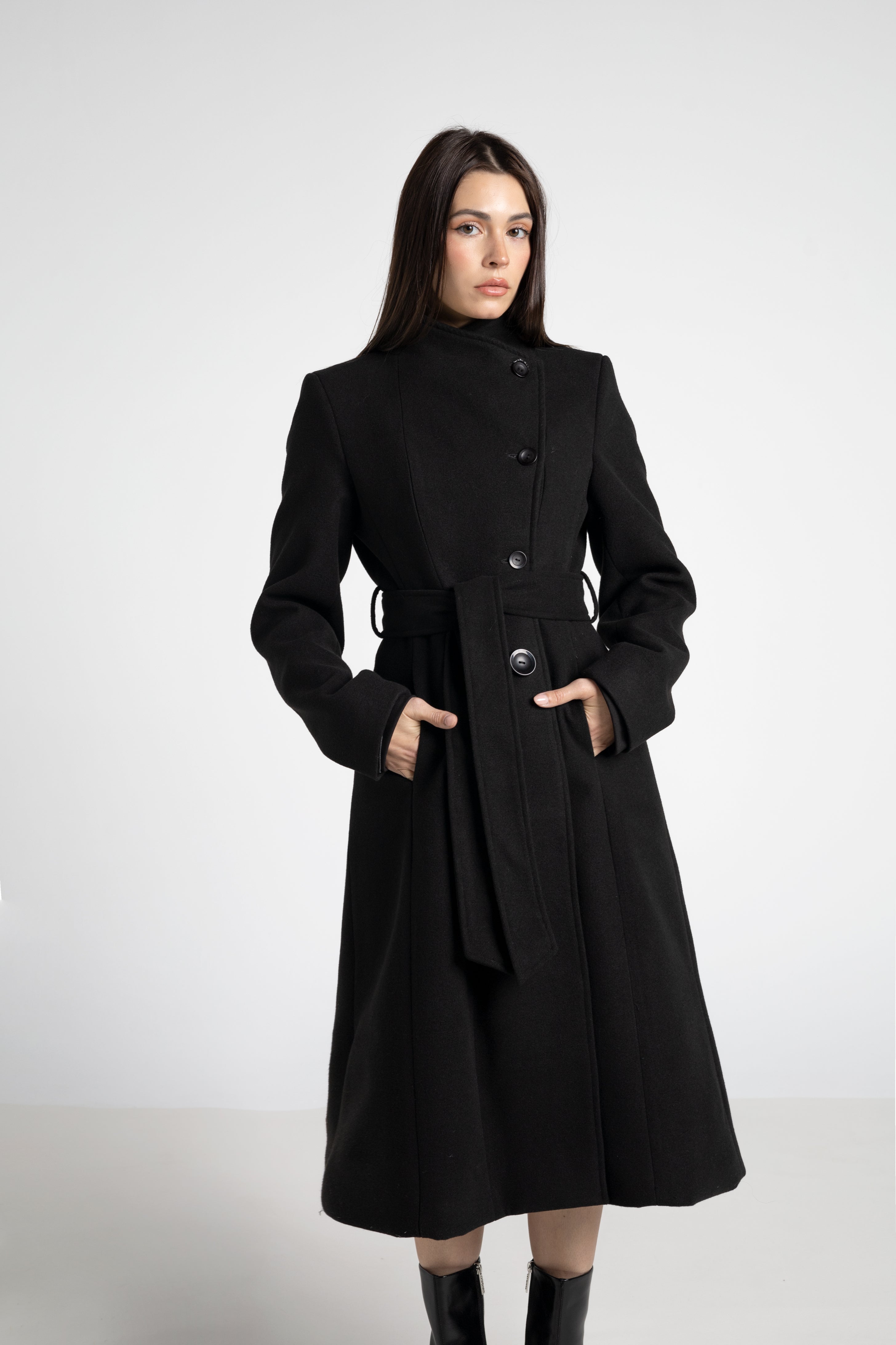 FREE SHIPPING. Classic Crossed Long Coat | Fitted Tailored Cut | Limited Edition