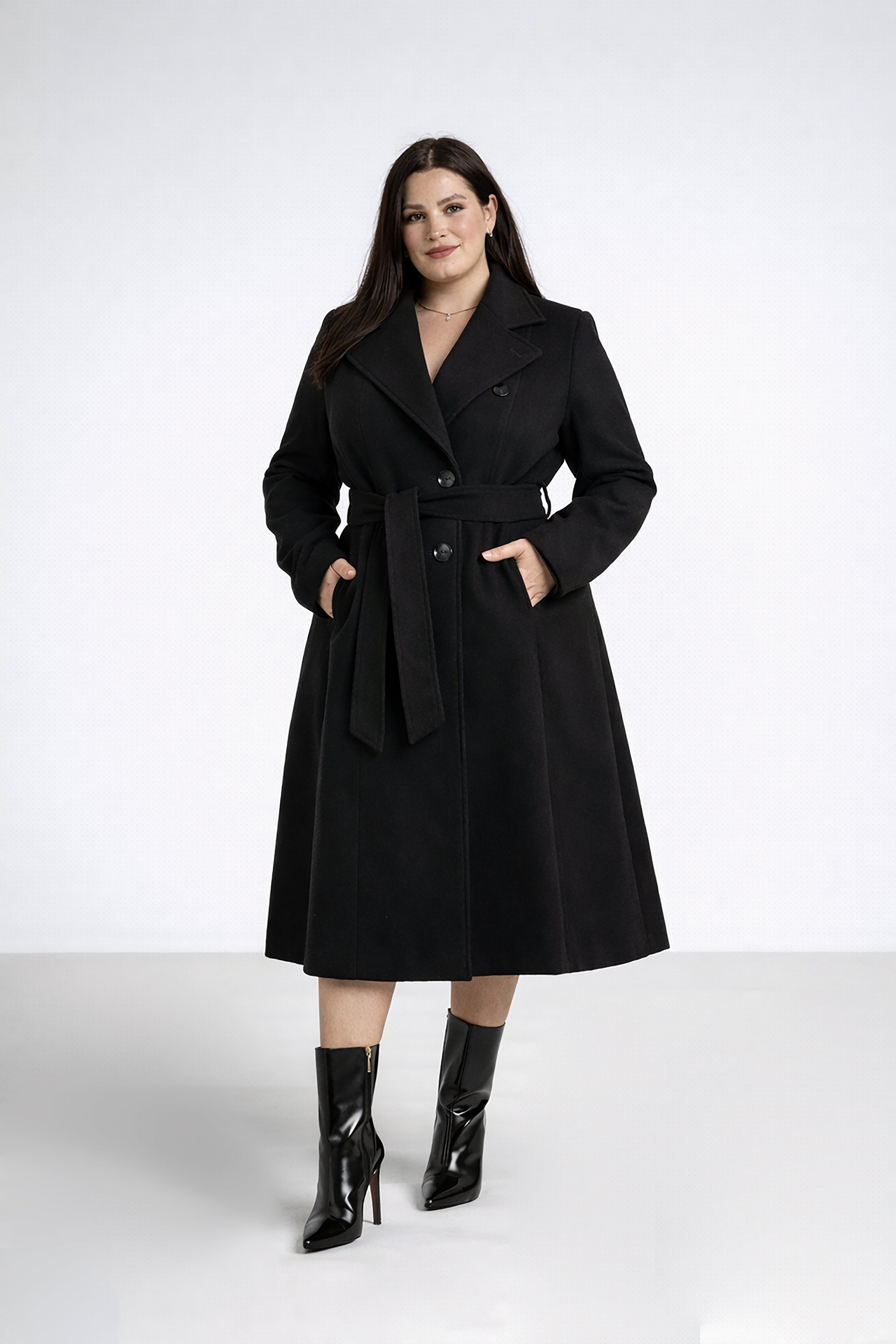 FREE SHIPPING. Classic Crossed Long Coat | Fitted Tailored Cut | Limited Edition
