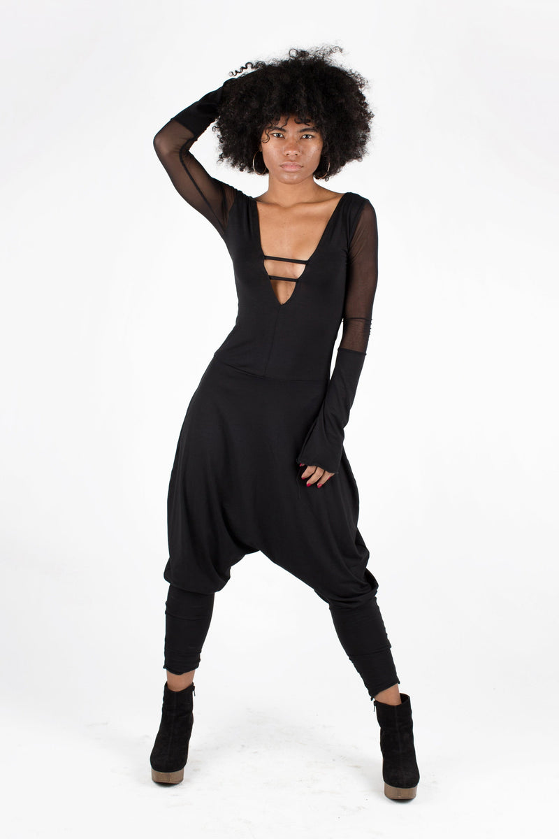 Long sleeve harem jumpsuit