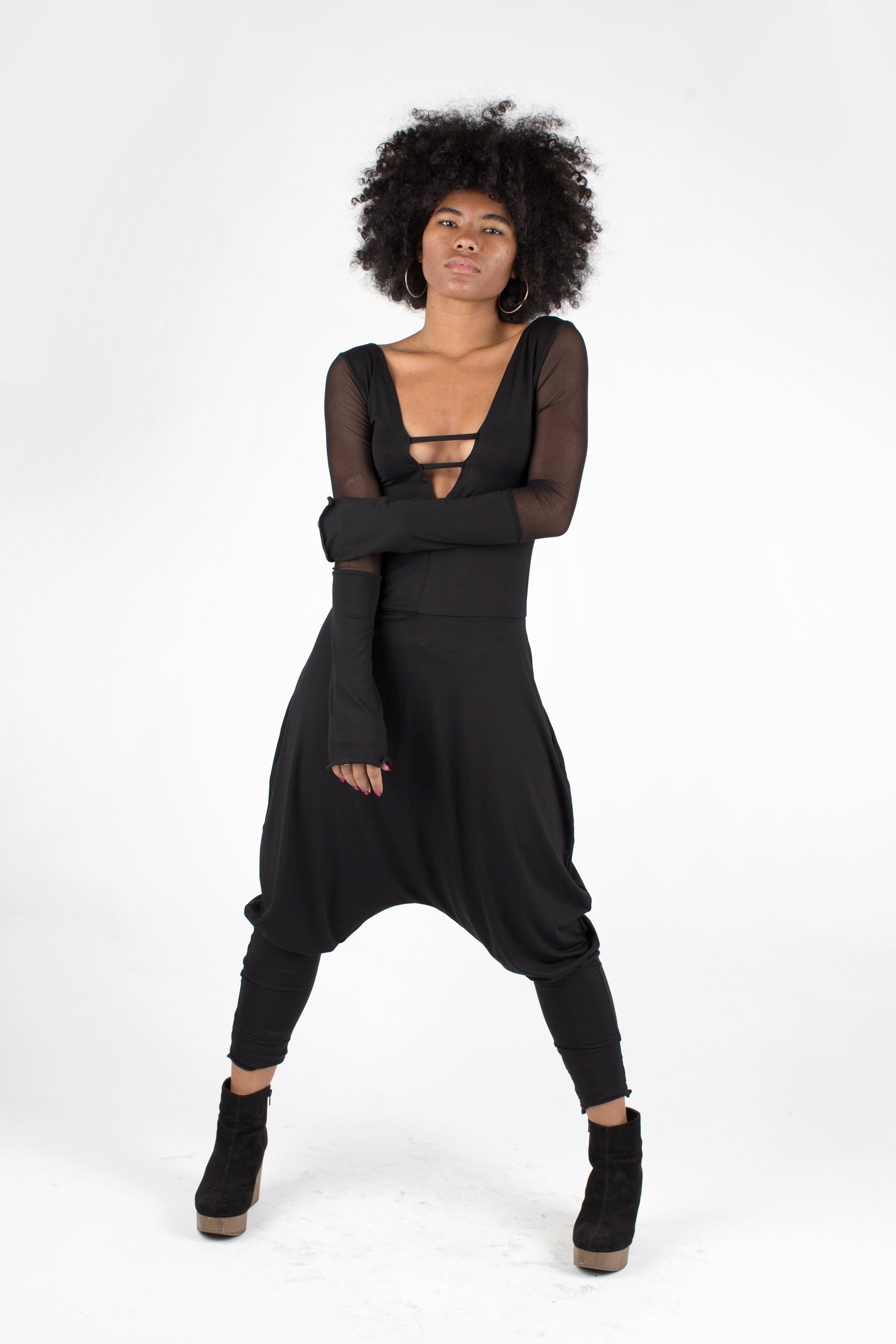 Long sleeve harem jumpsuit